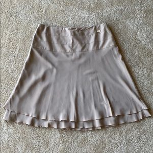 CHANEL nude double layered silk skirt Size twelve